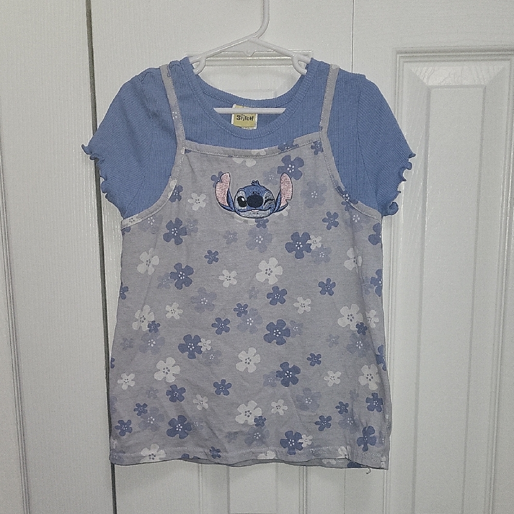 Disney Stitch Blue and White Kids Tee